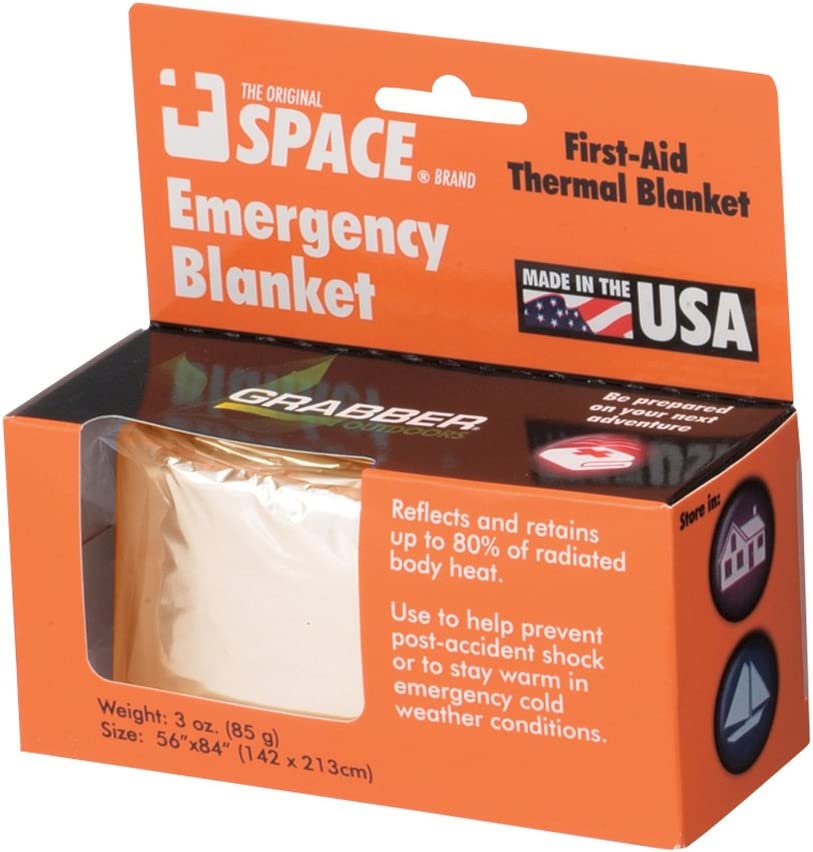 Grabber Emergency Space Blanket, Gold