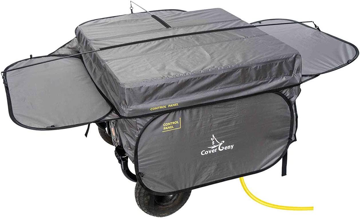 Cover Geny Outdoor Generator Running Cover Tent, Portable Heavy Duty All-Weather Protection Generator Shelter for Most 4500Watt-13000Watt Generators (32 x 32 x 21inch, Grey)