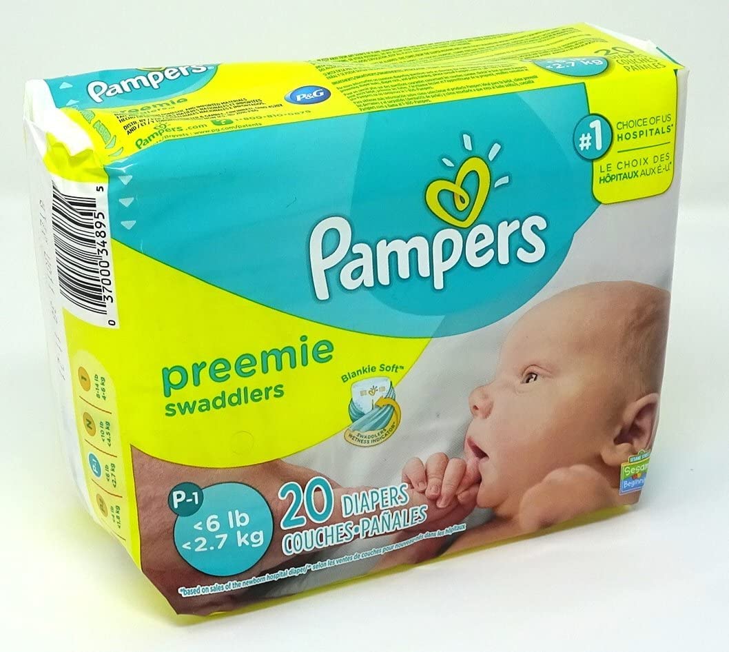 Pampers Swaddlers Preemie Mini Pack 20 Count, Packaging May Vary