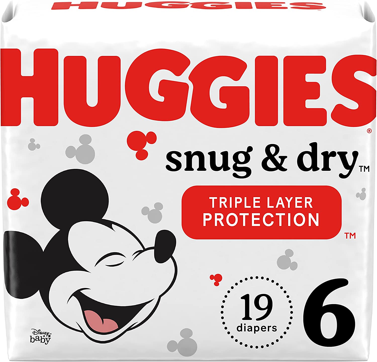 Huggies Snug & Dry Baby Diapers, Size 6 (35+ lbs), 19 Ct