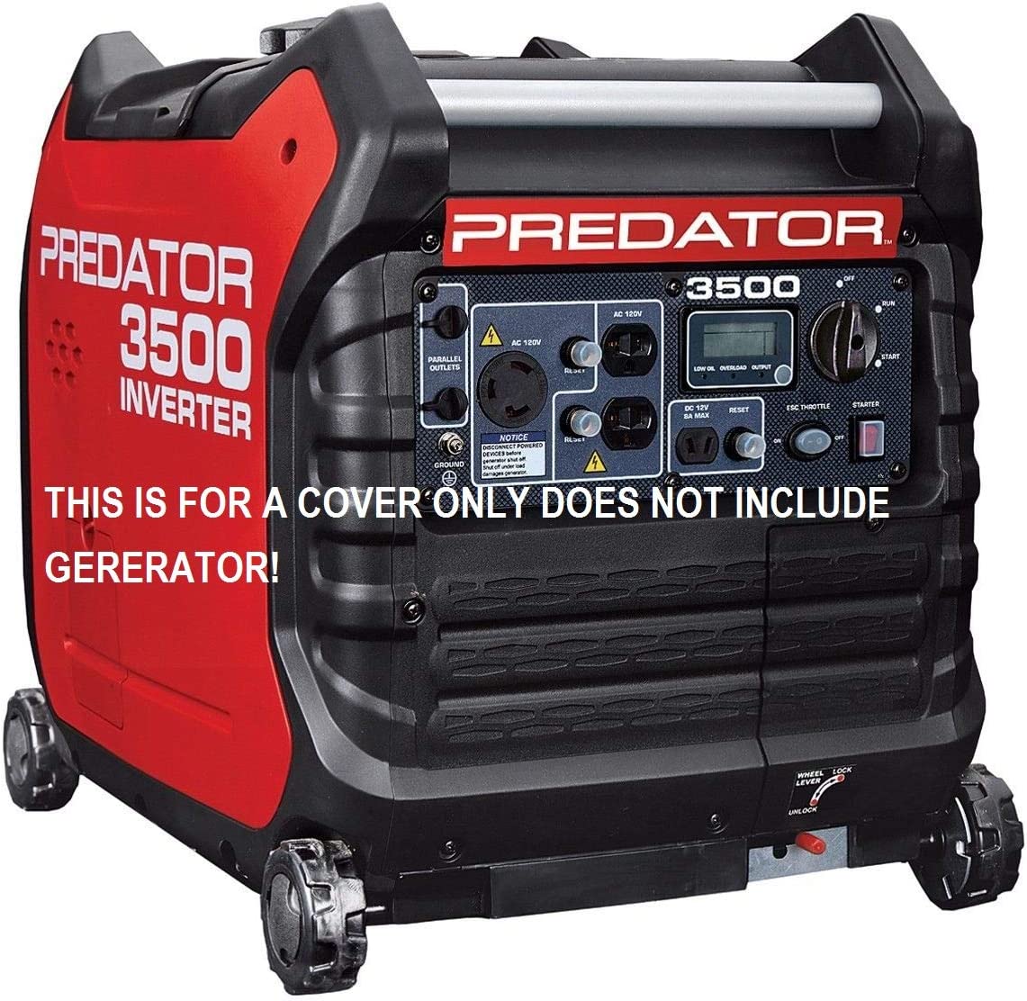GCD Fits Predator Inverter 3500 watt Generator Cover (Black) Cover ONLY
