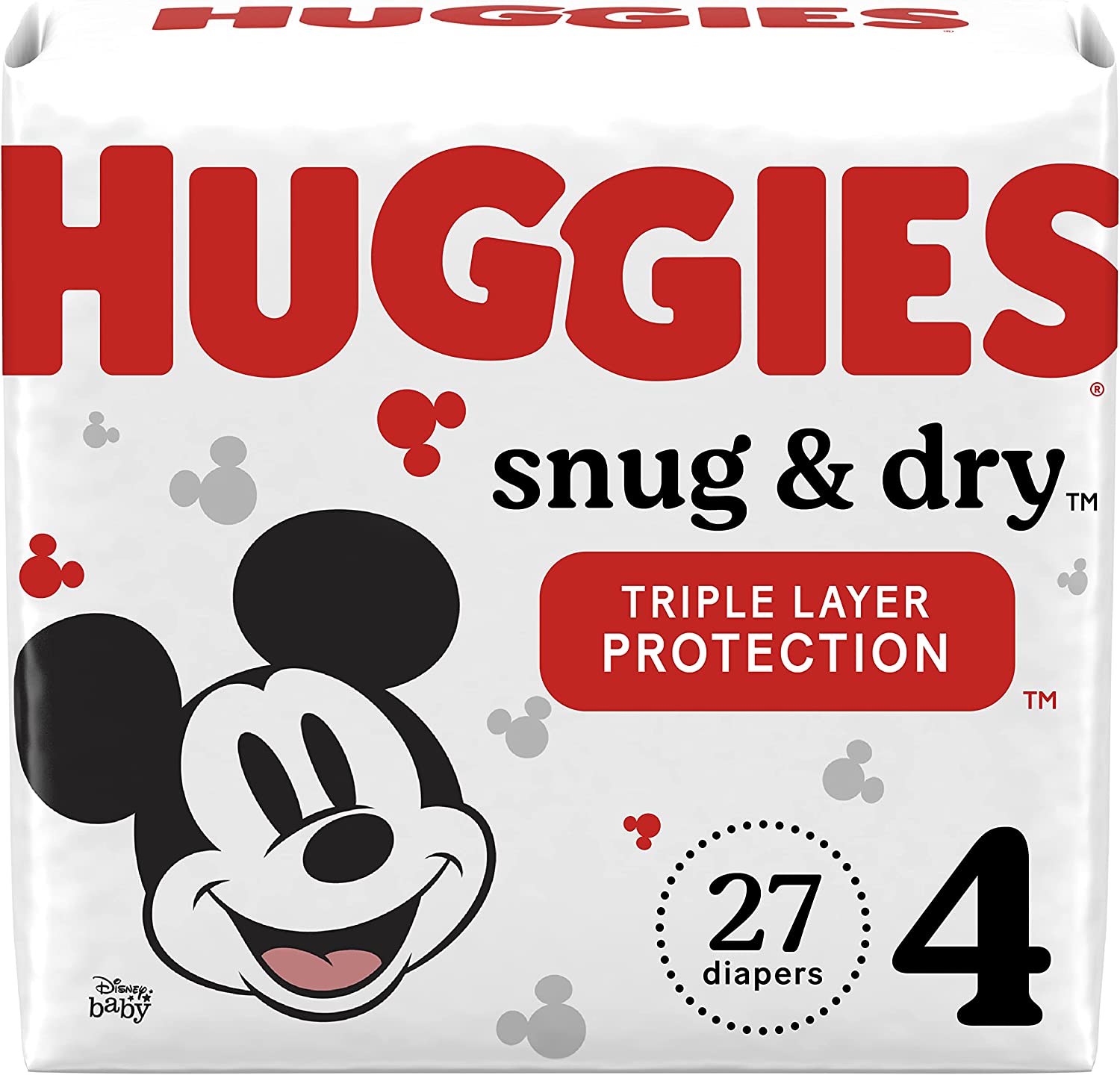 Huggies Snug & Dry Baby Diapers, Size 4 (22-37 lbs), 27 Ct