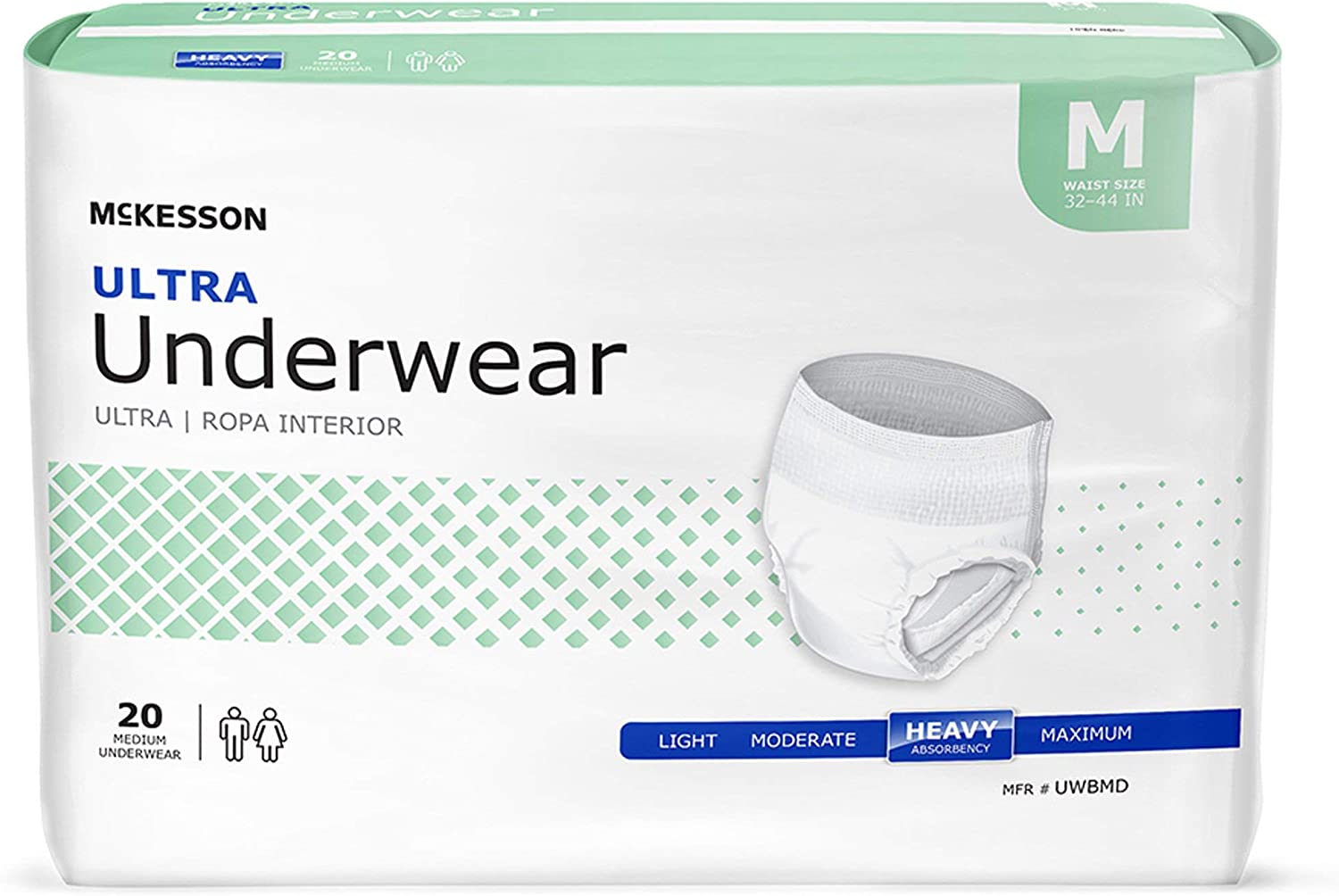 McKesson Ultra Underwear, Incontinence, Heavy Absorbency, Medium, 80 Count