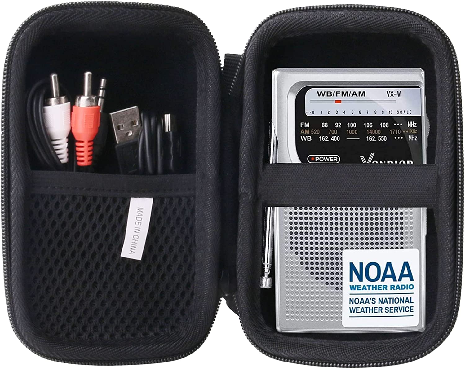 JINMEI Hard EVA Dedicated Case for NOAA Weather Radio – Emergency NOAA/AM/FM Operated Portable Radio Carrying Case