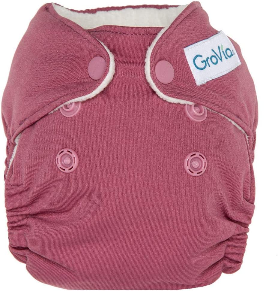 GroVia Newborn All in One Snap Reusable Cloth Diaper (AIO) (Petal)