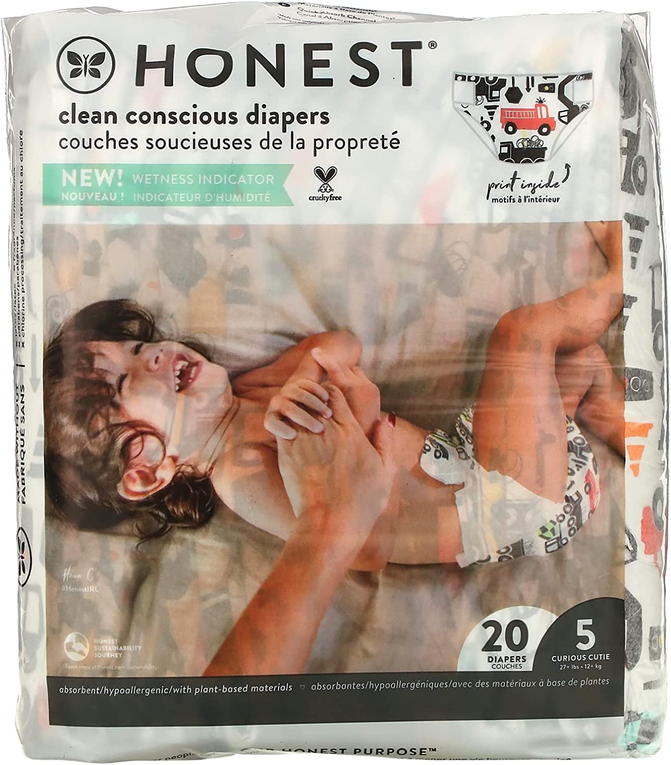 THE HONEST COMPANY Big Trucks Size 5 Diapers, 20 CT