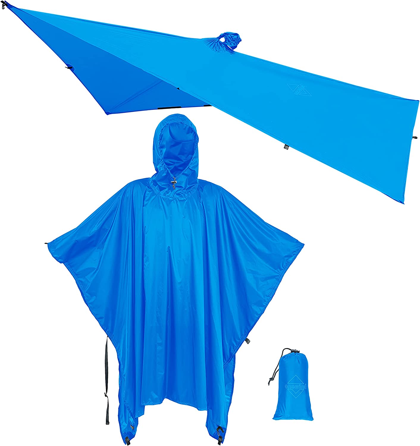 onewind Ultralight Silnylon Poncho Tarp Shelter Rain Jacket with Hood