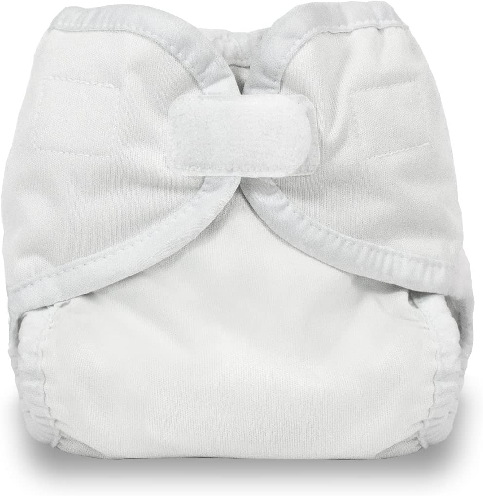 Thirsties Reusable Cloth Diaper Cover, Hook & Loop Closure, White, Newborn/Preemie
