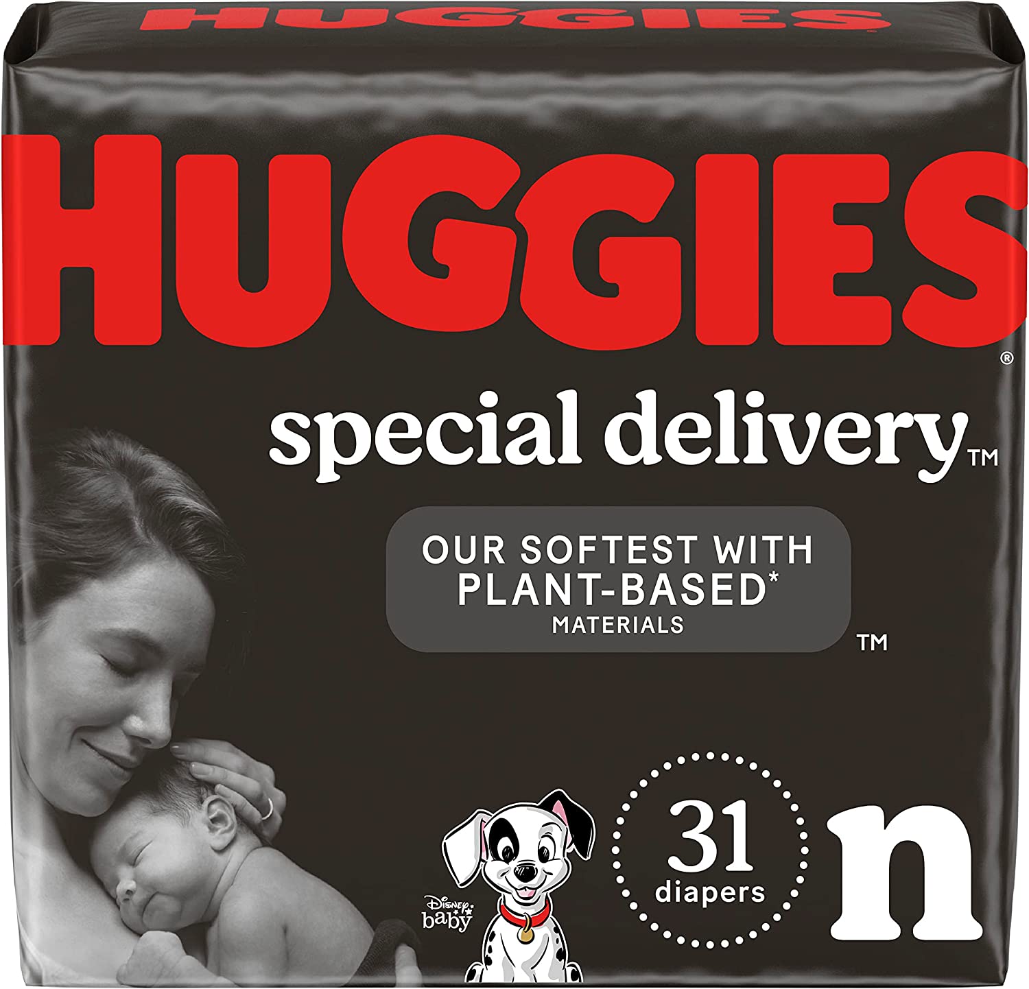Hypoallergenic Baby Diapers Size Newborn (up to 10 lbs), Huggies Special Delivery, Fragrance Free, Safe for Sensitive Skin, 31 Ct