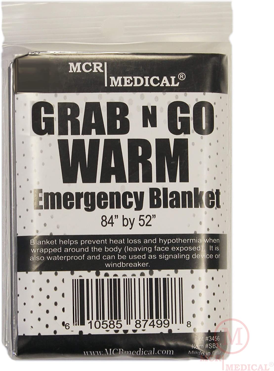 MCR Medical Supply SB2-200 Silver Mylar Emergency Blanket, 84" x 52" (Pack of 200)