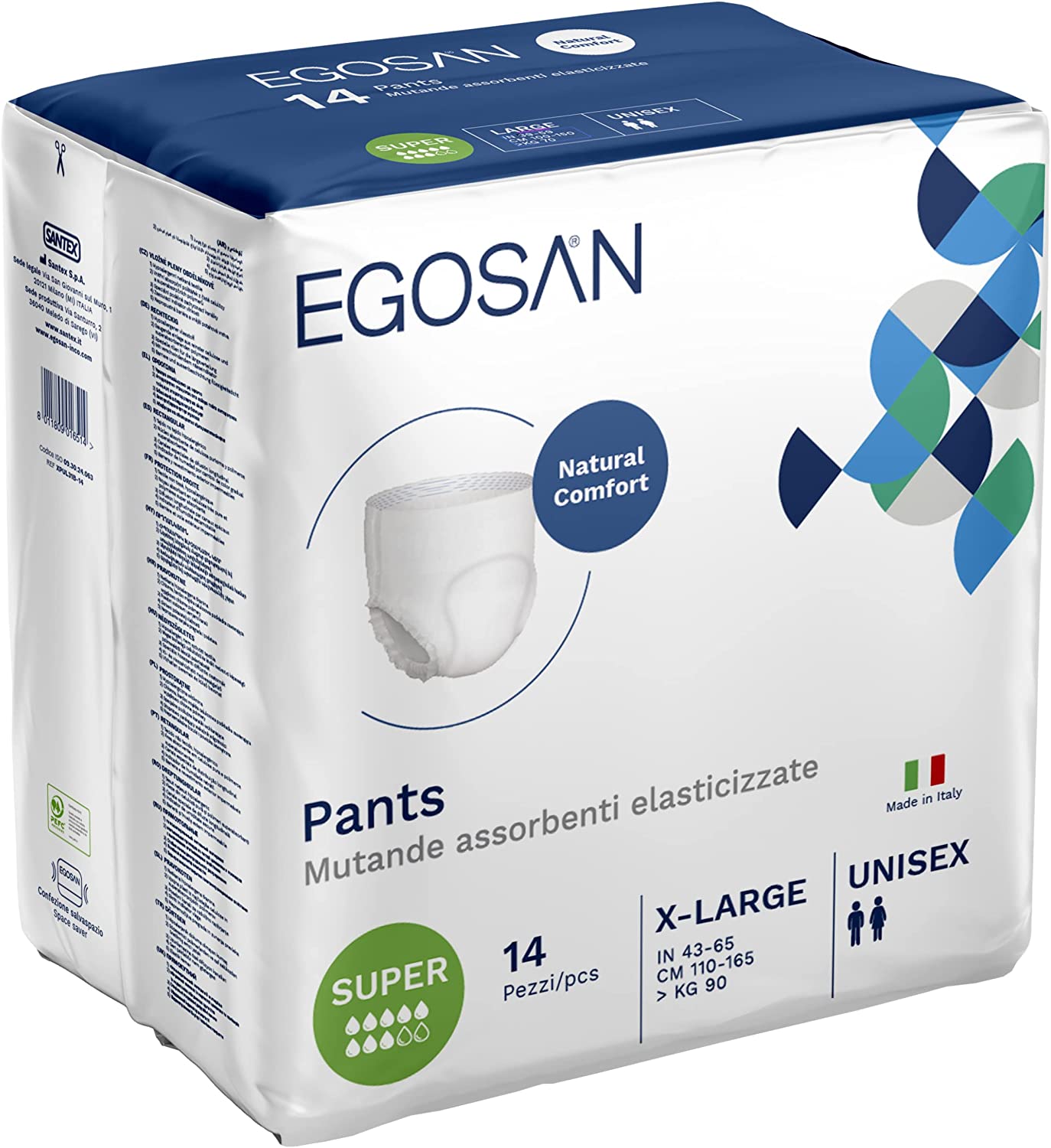 Egosan Super Incontinence Adult Pull Up Underwear Adult Diapers with Stretchable Waistband, Maximum Absorbency for Active Men and Women (Extra-Large, 14-Count)