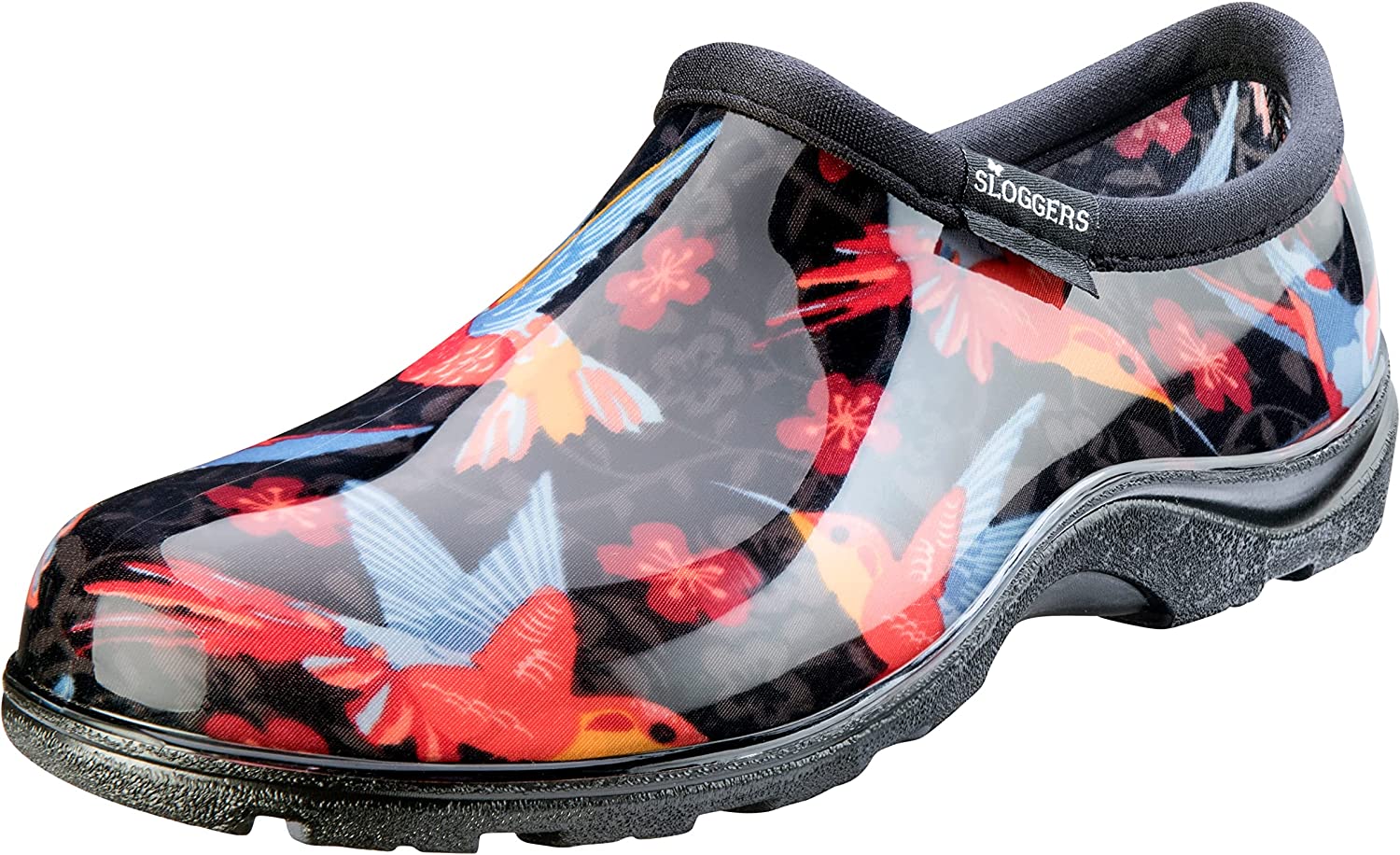 Sloggers Women’s Waterproof Rain Garden Shoe Comfort Insole, Hummingbirds Red, Size 8, Style 5117HUMRD08