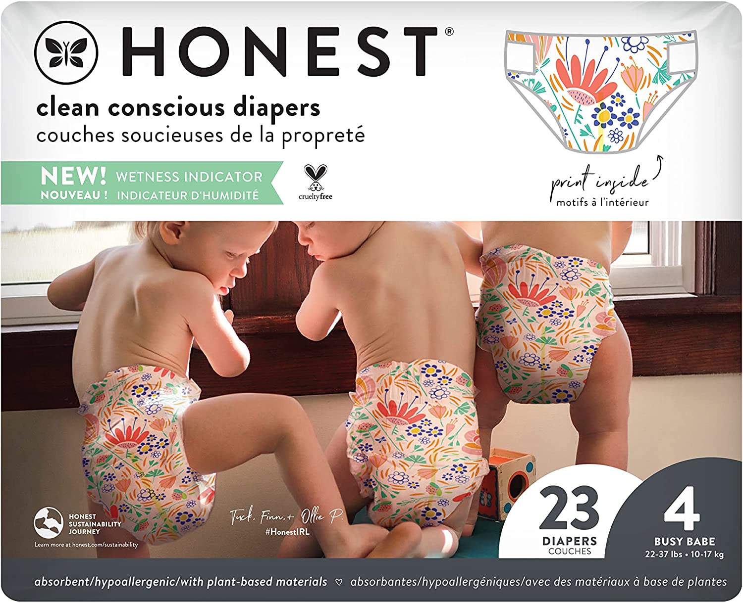 Honest, Diapers Space Size 4, 23 Count