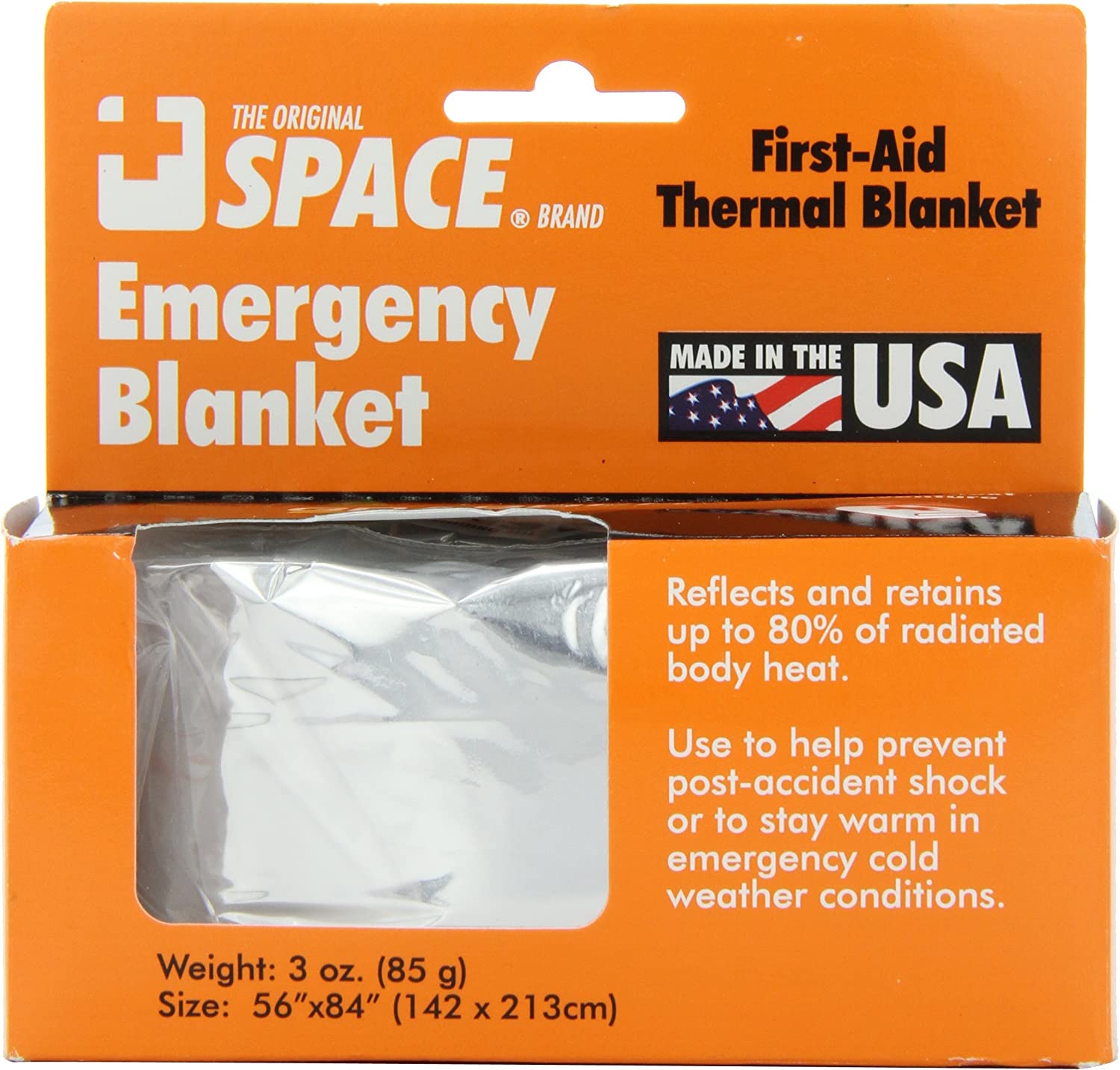 Grabber Outdoors The Original Space Brand Emergency Survival Blanket, Silver, 3oz. 56" X 84"