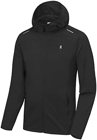 Little Donkey Andy Men’s Lightweight Quick Dry Full Zip Hooded Jacket Sun Protection Breathable for Golf Hiking Running