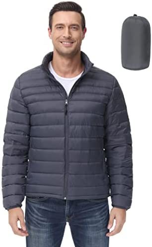 ROYAL MATRIX Men’s Winter Down Puffer Jacket Packable Lightweight Hooded Down Jacket Warm Windproof Down Puffy Jacket