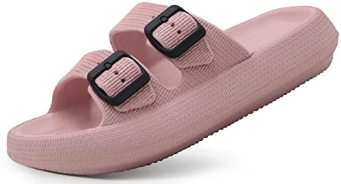 Weweya Cloud Sandals for Women and Men – Pillow Slippers – Double Buckle Adjustable Slides – EVA Flat Sandals