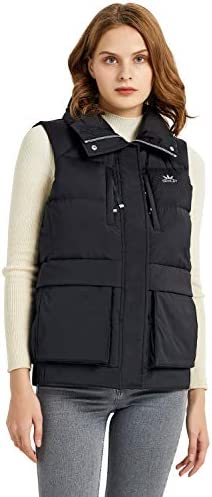 Orolay Women’s Light Down Vest Packable Stand Collar Jacket Winter Puffer Gilet