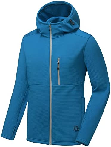 Little Donkey Andy Men’s Winter Lightweight Warm Fleece Running Jacket Breathable Hooded Thermal Jacket with Thumb Holes