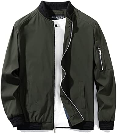 URBANFIND Men’s Slim Fit Lightweight Sportswear Jacket Casual Bomber Jacket