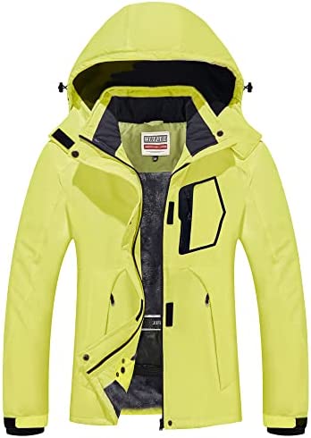 WULFUL Women’s Waterproof Snow Ski Jacket Mountain Windproof Winter Coat with Detachable Hood