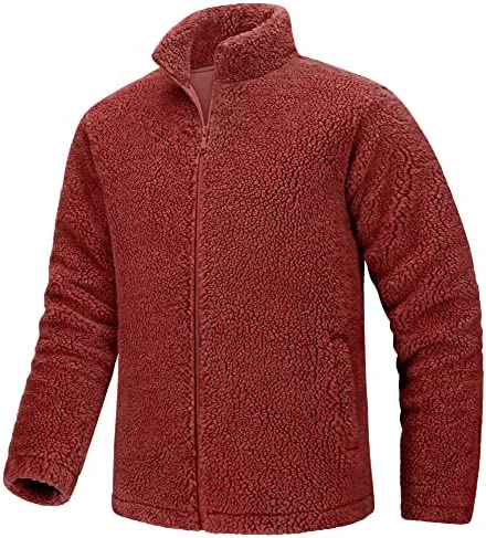 TACVASEN Men’s Fleece Jacket Sherpa Lined Soft Warm Thicken Thermal Full-Zip Outdoor Coat With Pockets