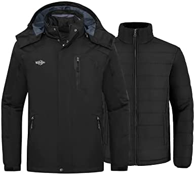 Wantdo Men’s Waterproof 3-in-1 Ski Jacket Warm Winter Snow Coat Windproof Rain Jackets Snowboarding Jackets