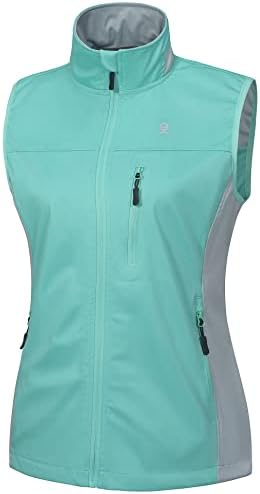 Little Donkey Andy Women’s Lightweight Softshell Vest, Windproof Sleeveless Jacket for Runing, Hiking, Cycling, Golf