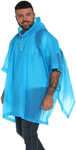 HOOMBOOM Rain Ponchos for Women and Men EVA Reusable Raincoat Emergency Rain Coats with Drawstring Hood for Adults
