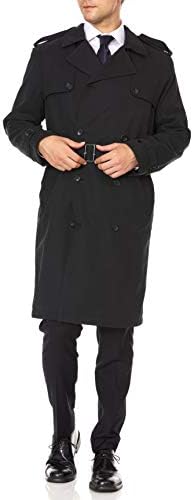 Adam Baker Men’s Single & Double Breasted Belted Trench Coat Classic All Year Round Twill Raincoat