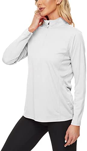 SMENG Women’s UPF 50+ Sun Protection Zip up Long Sleeve Shirts Quick Dry Rash Guard Outdoor Light Weight T-Shirt