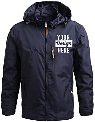 Custom Jacket For Men Personalized Jacket Outdoor Lightweight Hooded Coat Windbreaker Jackets