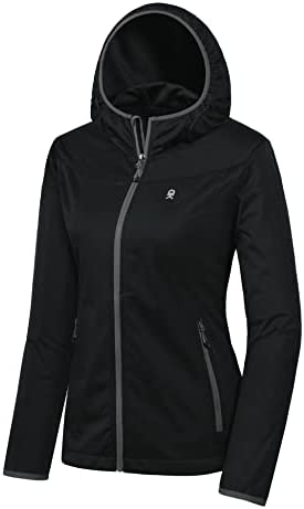 Little Donkey Andy Women’s Lightweight Hooded Softshell Jacket for Running Travel Hiking, Windproof, Water Repellent
