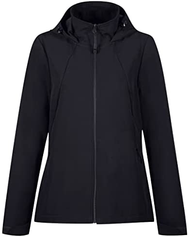Rain Jackets for Women Waterproof Softshell Windbreaker Jackets with Hood Rain Coats for Outdoor Hiking Camping
