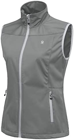 Little Donkey Andy Women’s Lightweight Softshell Vest, Windproof Sleeveless Jacket for Running Hiking Travel