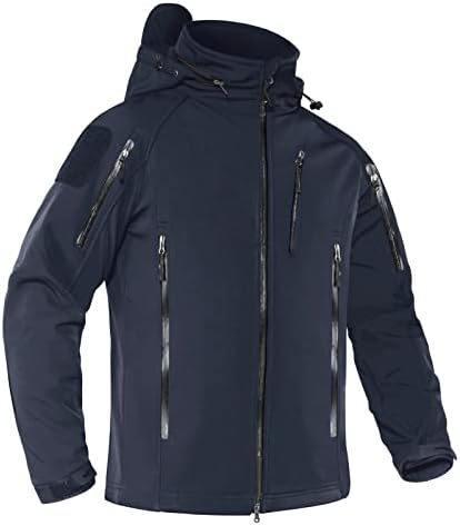 MAGNIVIT Men’s Hunting Fleece Jackets Softshell Windproof Hiking Jacket Navy Blue