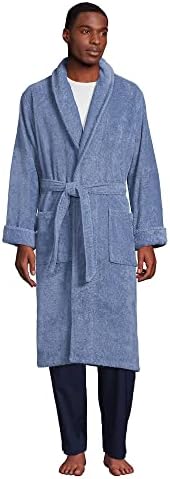 Lands’ End Men’s Turkish Terry Cloth Robe Calf Length with Pockets