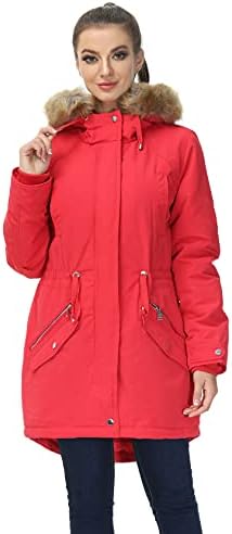 ROYAL MATRIX Women’s Winter Coats Hooded Parka Coat Fleece Lined Warm Long Winter Jacket Thick Coats with Pockets