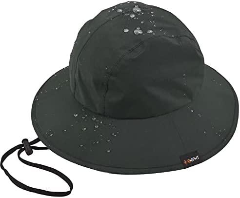Water Resistant Repellent Waterproof Wide Brim Rain Hat Adjustable Circumference Sun Protection Hiking Travel Men and Women