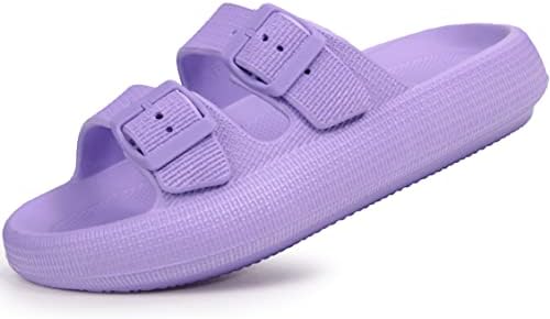 Weweya Cloud Sandals for Women and Men – Pillow Slippers – Double Buckle Adjustable Slides – EVA Flat Sandals