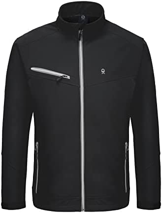 Little Donkey Andy Men’s Lightweight Full Zip Softshell Jacket Long Sleeve Soft Fleece Coat for Hiking Golf