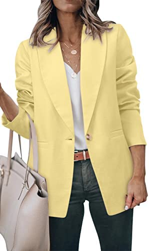 ZDLONG Women’s Casual Lightweight Blazer Jacket Suits Lapel Long Sleeve for Daily/Work