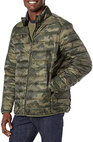 Amazon Essentials Men’s Packable Lightweight Water-Resistant Puffer Jacket (Available in Big & Tall)