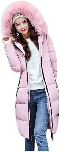 BISXOTY Down Jackets,Warm Casual Fall and Winter Slim Mid-Length Thickening Warm Cotton Jacket Coats Windbreaker