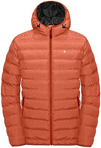 Little Donkey Andy Men’s Warm Waterproof Puffer Jacket Hooded Windproof Winter Coat with Recycled Insulation