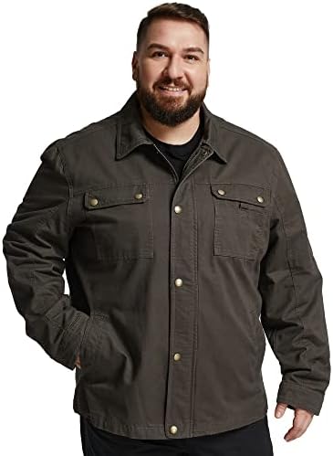 Soularge Men’s Big and Tall Fall Military Pure Cotton Utility Jacket Outwear