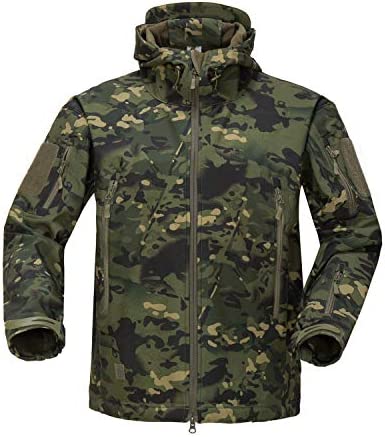 YFNT Men’s Military Tactical Jackets Softshell Winter Warm Fleece Hooded Coat Outdoor Hiking Hunting Jacket