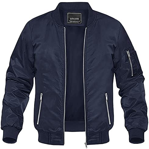 MAGNIVIT Men’s Lightweight Bomber Jackets Full Zip Windbreaker Active Coat Outwear