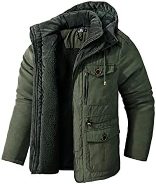 Mr.Stream Men’s Winter Hooded Jacket Windproof Sherpa Lined Fleece Windbreaker Coat Outerwear Warm Parka