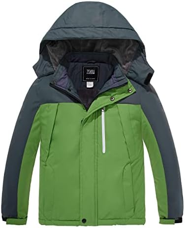 ZSHOW Boys’ Waterproof Ski Jacket Windbproof Hooded Mountain Sportswear Outdoor Raincoat